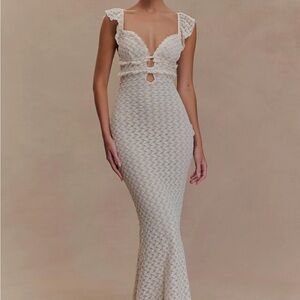 MESHKI Ezra Maxi Dress in Ivory